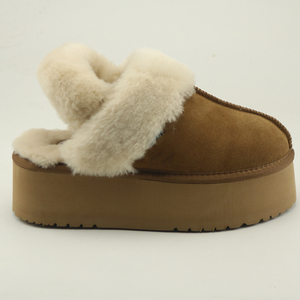 <span class=keywords><strong>Pantofole</strong></span> <span class=keywords><strong>donna</strong></span> caviglia Indoor doppia faccia fodera in pelle di pecora suola EVA punta chiusa - Product Image 3