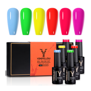 YOKEFELLOW <strong>Neon</strong> Luminous <strong>Nail</strong> Gel Polish Set Glow in Dark 10ML Soak Off UV Gel <strong>Varnish</strong> for Salon - Product Image 1