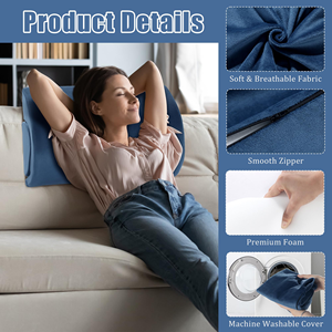 Juego de 2 Almohadas Ergonómicas de Espuma Viscoelástica con Funda Lavable para Elevación de Piernas, Recuperación Postoperatoria y Alivio de Várices - Product Image 5