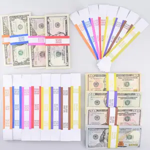 Muñequera de papel personalizada para billetes autosellantes, bandas para embalaje de regalo, correas para dinero de papel Kraft resistente