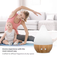 Humidificateur ultrasonique en céramique rustique, alimenté par USB, avec trois modes d'éclairage, mode temporisé 180 ml, pour table