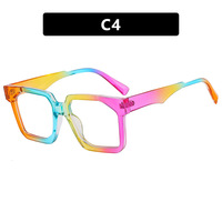 Lunettes de vue carrées vintage pour femmes, nouveau style, verres transparents en PC, lunettes anti-lumière bleue colorées