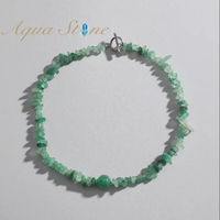 Collier avec pendentif en quartz vert fraise pour femme, certifié CE ASTM REACH, avec fermoir en cuivre plaqué or, par Aquastone Jewelry