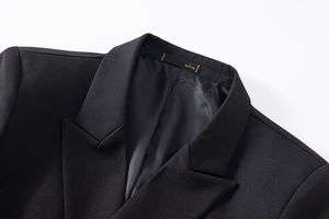 Nouvel Arrivage – Ensemble <span class=keywords><strong>Costume</strong></span> Homme Couleur Unie avec Perles, Style Britannique Vintage, Double Boutonnage, Revers Cranté – <span class=keywords><strong>Costume</strong></span> Deux Pièces <span class=keywords><strong>pour</strong></span> Homme - Product Image 6