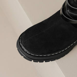 Cialisa – bottines d'hiver à talons épais en daim pour femme, chaussures à semelle plate, noir Caramel, taille <span class=keywords><strong>42</strong></span>, nouvelle collection - Product Image 6