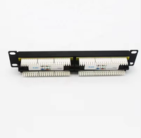 Panel de Conexiones Compacto de 10 Pulgadas y 12 Puertos 1U - Mini Panel de Cableado de Red UTP CAT5/CAT6