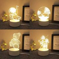 Lampe de nuit 3D personnalisée avec photo, lampe de table USB DIY, logo personnalisé, lampe de nuit en acrylique pour mariage, Noël, anniversaire, cadeau de fête