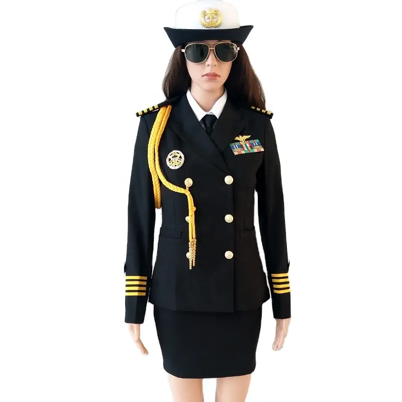 Admiral Captain Uniform Double Breasted Jacket Pants Clothing Pilot Royal Commander Officer Work Uniform