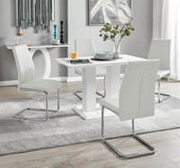 Ensemble de table à manger moderne et élégant Mobilier de salle à manger Table de cuisine Verre transparent Verre trempé Ensembles de table 6 places
