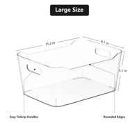 Boîtes de rangement rectangulaires en plastique PET transparent, écologiques, durables, pour réfrigérateur et garde-manger, pour la conservation des aliments