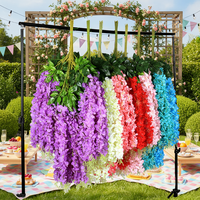 Tanaman Rambat Wisteria Buatan Ramah Lingkungan dari Plastik Sutra untuk Dekorasi Pernikahan, Natal & Paskah, Bunga Wisteria Gantung untuk Penggunaan Luar Ruangan