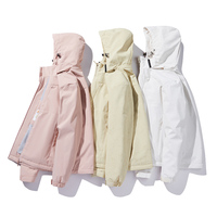 2024 personnalisé femmes détachable chapeau hiver coupe-vent imperméable Ski polaire veste avec détachable chapeau tissé Technique