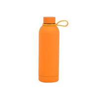 Thermos à double paroi en acier inoxydable personnalisé, à ouverture étroite, avec revêtement en caoutchouc, bouteille d'eau isotherme, gourde thermique