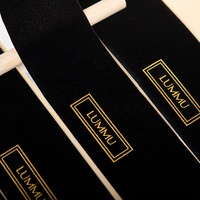 Logo de marque personnalisé or estampage à chaud velours tissu noir flocage autocollant adhésif pour bougies, parfums, parfums cosmétiques