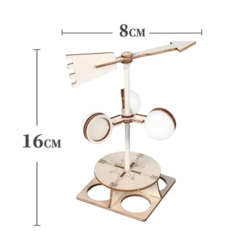 लकड़ी की हस्तनिर्मित हवा वेन वेन वैज्ञानिक प्रयोग मौसम लकड़ी के शिल्प सजावट खिलौने