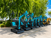 Mini-excavatrice SJ-10 PRO 1.2t, classe 1-3.5 tonnes, moteur Euro V Koop 7KW, commande mécanique, cabine à 4 roues