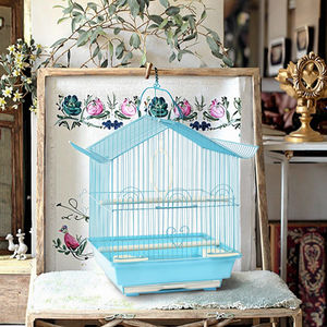 Ekstra büyük altın kuş kafesi 60cm ahşap yetiştiriciliği tel Birdhouse demir uçuş hayvan desen düğün dekorasyon ekonomik - Product Image 2