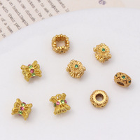 Simple 6-9mm Micro Zircon Creux Rond Lâche Perlé Grande Petite Perle D'espacement pour DIY Bracelet Collier Bijoux Accessoires