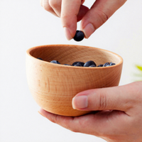 Vente directe d'usine, bol japonais en bois de hêtre pour salade, fruits, soupe, nouilles, pâte, logo personnalisé, fait main, écologique, durable