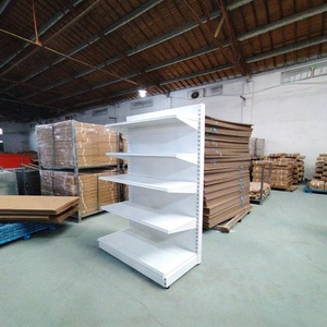JIAYUAN Französischer <span class=keywords><strong>Markt</strong></span> Supermarktregal Neuerscheinung Doppelseitiges Schwerlast-Metallregal Abnehmbare Bodenplatte 50-150kg Tragkraft - Product Image 4