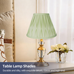 Hot Selling Duck Egg <strong>Green</strong> Color Empire Lining <strong>Lamp</strong> <strong>Shade</strong> Handmade Eco-Friendly Stitched Modified Box Pleated Lampshade - Product Image 6