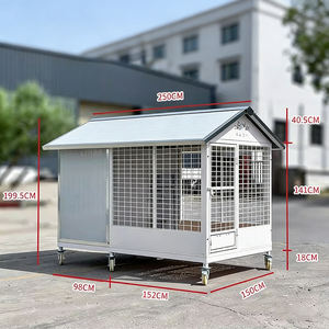 Caseta para <span class=keywords><strong>Perros</strong></span> de Acero al Carbono, Transpirable, Desmontable y Lavable, Estable para Exteriores, Fácil de Limpiar, con Fácil Montaje - Product Image 2
