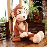 Lisa Mainan Monyet Bayi Baru Boneka Monyet Lucu Lengan Panjang Super Lembut Isi Kapas PP Bordir 40cm Hadiah Ulang Tahun