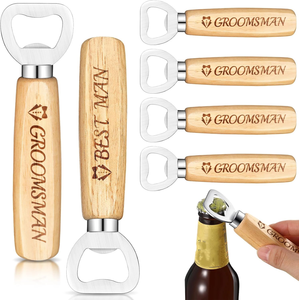 Ouvre-bouteille personnalisé avec manche en bois <span class=keywords><strong>pour</strong></span> restaurant, ouvre-bouteille gravable avec manche en bois - Product Image 1