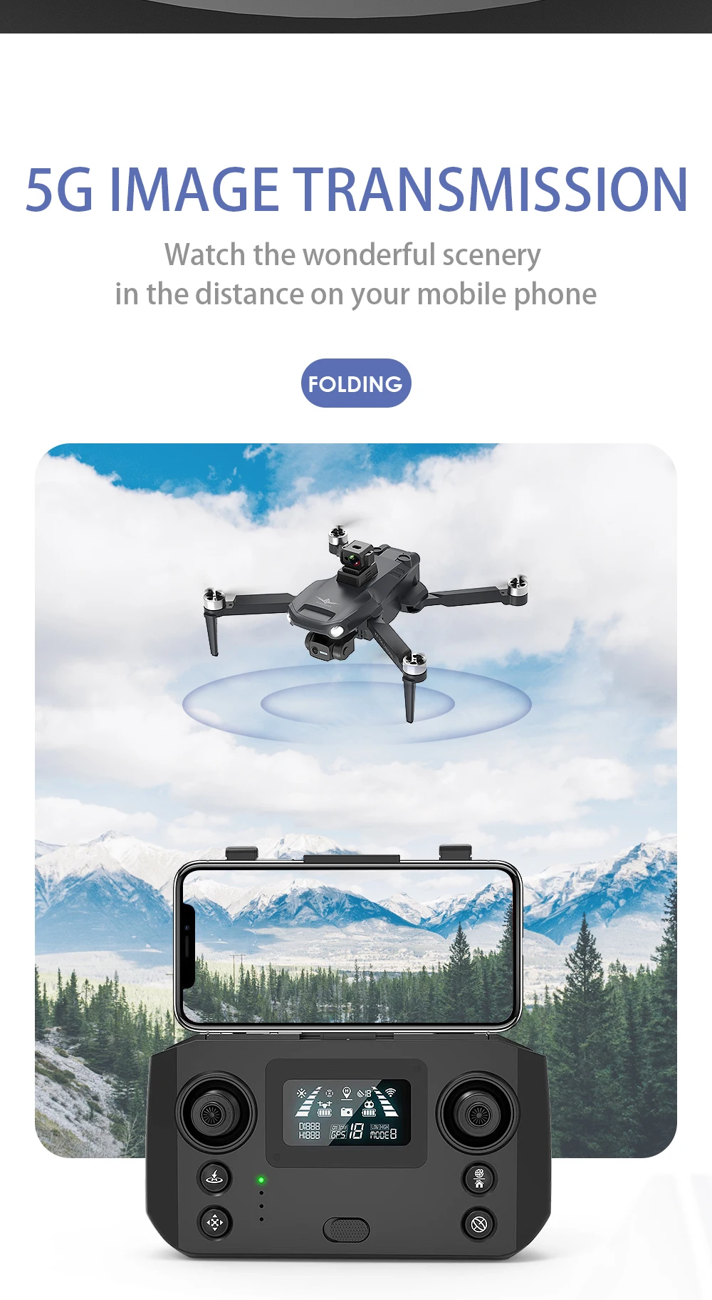 KFPLAN KF106 Drone, 58 IMAGE TRANSMISSION Watch the wonderful scenery in the distance on your mobile
