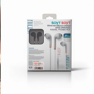 Auricolari Soyt con microfono, cuffie cablate per telefoni cellulari, confezione da 12 pezzi - Product Image 1