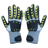 Gants de travail imperméables en nitrile givré TPR de calibre 13, niveau C/D, avec caractéristiques de sécurité anti-collision, anti-choc et anti-coupure