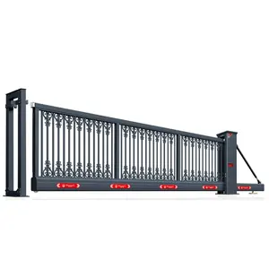 Hua Ting Industries High Quality House Main Gate Designs Aluminum Alloy Cantilever Automatic Sliding Gate System With Gate Motor