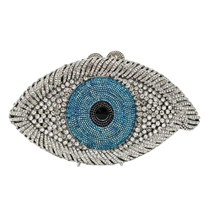 Bolso de Noche para Mujer con Brillantes de Imitación, Atractivo Bolso de Mano con Cristales en Forma de Ojo Humano 3D para Halloween y Navidad - Product Image 2