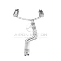 Système d'échappement électronique à soupapes central-arrière en acier inoxydable de 1,5 mm d'épaisseur, poli miroir, double sortie quadruple, parfaitement compatible avec Audi S4/S5 3.0T