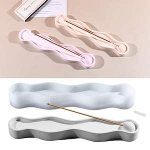 Support d'encens en forme de vague à faire soi-même pour les lève-tôt, écologique, style zen, brûleur d'encens couché, support de bougie, moule en silicone - Product Image 1