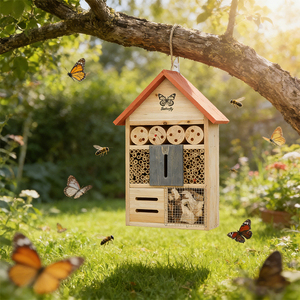Home Gardening Multifunction Wood Insect Wooden Bee <strong>Box</strong> <strong>Bug</strong> House Hanging Habitat for Insects - Product Image 3