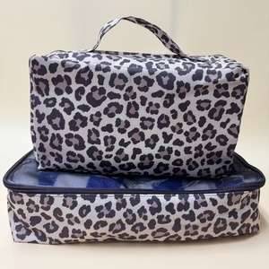 3 tailles de sacs de rangement de voyage en maille de nylon motif léopard vêtements chaussures emballage Cube pleine impression bagages organisateur sacs - Product Image 5