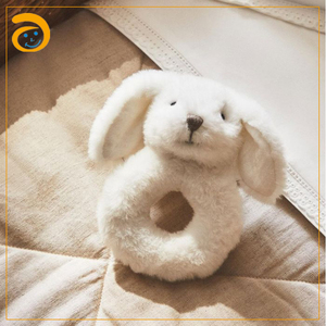 Hochet à main en peluche douce pour bébé, design original, <span class=keywords><strong>lapin</strong></span> ou ours mignon, hochet anneau en peluche, jouet sensoriel pour nouveau-né, cadeau - Product Image 6