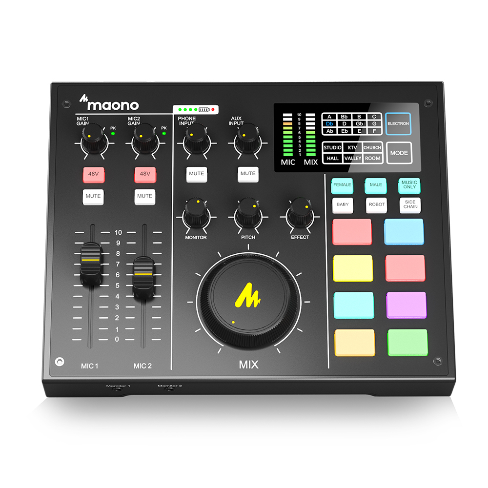 Maono Maonocaster AU-AM100 K1 本体 MAONO Sound Card Mixer - Multi-Channel Audio Interface for