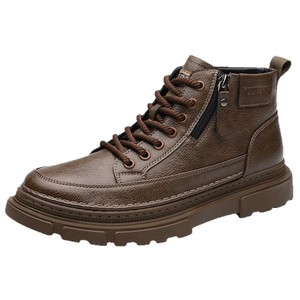 YOUTEN Men's Ankle Chukka <b>Boots</b> Toe Plush Lining Rubber Sole Solid Pattern Shoe Tongue Logo Warm Winter Casual Leather <b>Boots</b> - Product Image 5