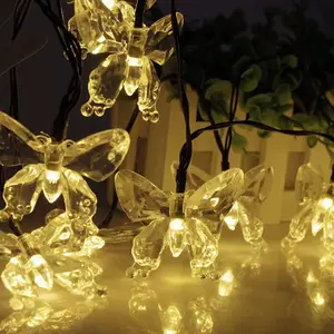 Cross-border Taobao solar butterfly Christmas holiday home outdoor garden LED decorative light string