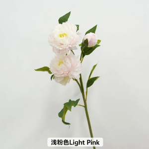 Peonías Artificiales de Seda de Alta Calidad Hechas a Mano con 3 Cabezas en Blanco y Rosa, Ideales para Bodas, Decoración del Hogar, Fiestas de Regreso a Clases - Product Image 2