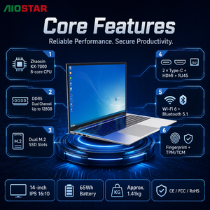 Portátil Empresarial Zhaoxin KX-7000 de 14 Pulgadas, Nuevo, Suministro de Fábrica, I7, DDR5, WiFi 6, Huella Dactilar, Tipo-C, Procesador I7 de Alto Rendimiento - Product Image 3