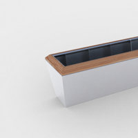 YISHANG OEM Bac à plantes en fer monobloc soudé, finition grain de bois thermolaquée, robuste