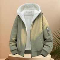 Veste d'hiver personnalisée pour homme avec doublure épaisse et moelleuse, veste à capuche, veste décontractée ample, veste en coton polyvalente