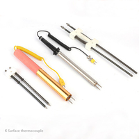 1200C Capteur de température de surface à tige métallique portable Type k Thermocouple Double aiguille Sonde de surface WRNM 203