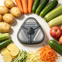 Éplucheur manuel multifonction en acier inoxydable à design triangulaire, brosse de nettoyage, coupe-légumes et fruits, facile à nettoyer, pour la découpe en dés en cuisine