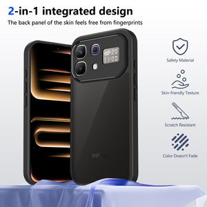 Pour Infinix Note 60 Pro 5G/X6878 / Note 60 5G/X6879 Coque Ultra Fine en TPU Souple avec Cadre Transparent et Dos en PC <span class=keywords><strong>Noir</strong></span> <span class=keywords><strong>Mat</strong></span> Antichoc - Product Image 2