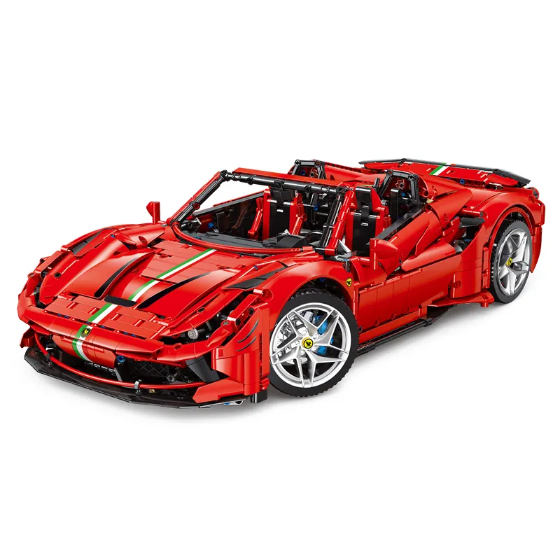 JD018 F8 technischer Ferraried F8 42143 Super-Autoblockbaumuster RC MOC Baustein Spielzeug Rennwagen Ziegel Geschenk für Kinder