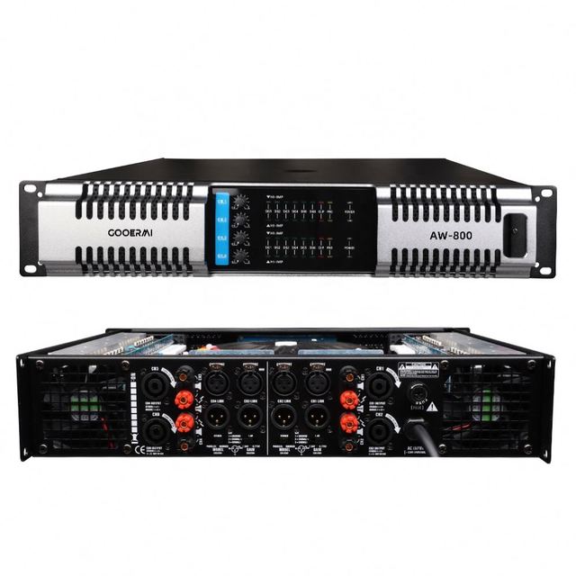 AW800 PA System 4 Channels Audio Amplifier 800W 8-ohm 1600W 4-ohm 2400W 2-ohm Power Amplifier for Stage Performance